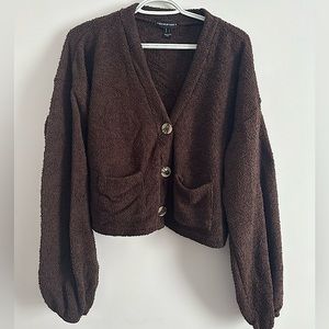 Dark brown "teddy" vest with button, STREETWEAR SOCIETY